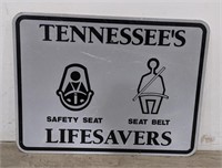Metal Tennessee's Safety Seat Seat Belt Sign
