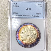 1921 Morgan Silver Dollar NNC - MS66