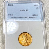 1931-S Lincoln Wheat Penny NNC - MS 64 RB