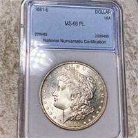1881-S Morgan Silver Dollar NNC - MS 66 PL