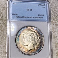 1923 Silver Peace Dollar NNC - MS65