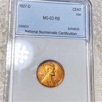 1927-D Lincoln Wheat Penny NNC - MS 63 RB