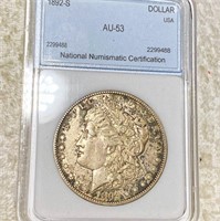 1892-S Morgan Silver Dollar NNC - AU53