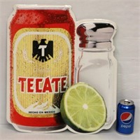 Tecate Metal Beer Sign in Like New Condition
