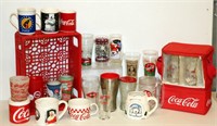 Coke Coca-Cola Glassware, Mugs & Crate