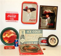Coke Coca-Cola Tin Signs, Trays, Clock & Platter