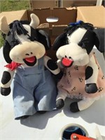 TWO STUFFED COWS