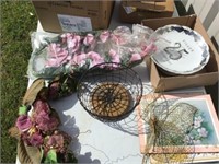 25TH ANNIVERSARY PLATTER, TWO FLORAL SWAGS,