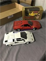 PAIR OF DIE CAST CARS--WHITE, RED, COKE TRUCK BANK
