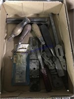 ASSORTED CHISELS, HASP HINGES