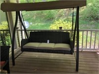 Patio Covered Swing (wicker)