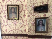 GROUP JESUS PRINTS AND JESUS CARVED PLAQUE