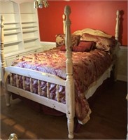 PINE QUEEN BED, HEAD, FOOT AND RAILS