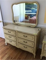 FRENCH PROVENCIAL STYLE DRESSER WITH MIRROR