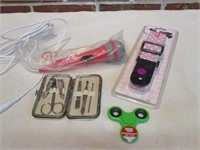 Misc. Lot - Microphone, Manicure Set + More