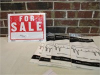 4 Rectangle Plastic Tablecloths & For Sale Signs