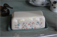 FLORAL DECORATED BUTTER DISH