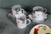 DEMITASSE CUPS AND SAUCERS - CREAMER