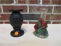 Candle Holder & Cardinal Vase