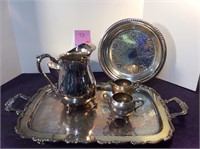 Water Pitcher & Other Silver-plate