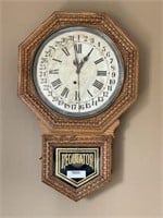 Oak Wall Regulator Calendar Clock