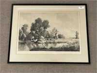 "A Kentish Farm" Framed Lithograph 1888