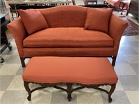 Chippendale Style Settee & Ottoman