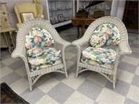 Pair of Bar Harbour Wicker Arm Chairs