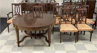 Mahogany Inlaid Dining Room Table & Chairs