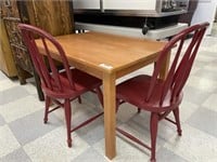 Modern Child's Table w/ 2 Hoop Back Chairs