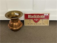 Blackstone Cigar Sign & Spittoon