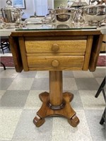Empire Mahogany 2 Drawer Drop Leaf End Stand