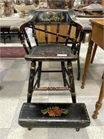 Painted Country Youth Chair and Foot Stool