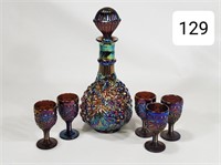 Carnival Glass Decanter Set