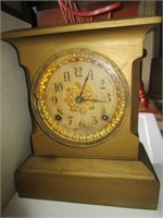 Vintage Mantle Clock - Does Have Key - Some Damage