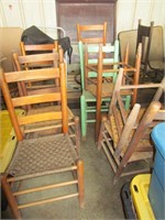 Lot of Old Farm Chairs - Some Nice & Some Need