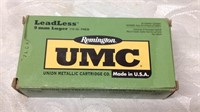 50 Rds UMC leadless 9 mm Luger rounds
