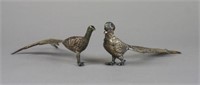 Pair of Silverplate Pheasants