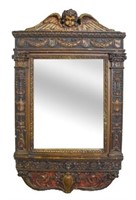 Carved Gilt Neoclassical Figural Mirror