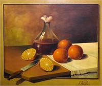 J. Perrier Oil on Canvas Still Life
