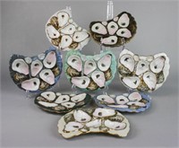 Set of 8 Crescent Shaped Oyster Plates