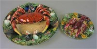 2 Palissy Ware Majolica Chargers