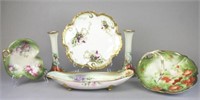 Porcelain Candlesticks and Serving Dish Grouping