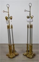 Pair of Chapman Brass & Acrylic Lamps