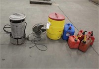 Igloo Water Cooler, Fuel Cans, LP Heater