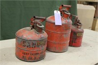 (3) Vintage Safety Fuel Cans