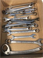 TRAY: ASSORTED WRENCHES-STANLEY, MASTERCRAFT,