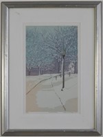 MODERN LITHOGRAPH CHEMIN D'HIVER SIGNED