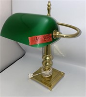 Brass desk lamp Green Shade