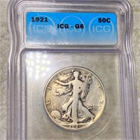 1921 Walking Half Dollar ICG - G6